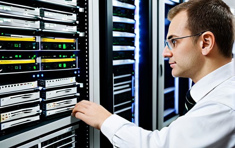 System Administrator at Work**

A professional system administrator in a clean and organized server room, fully clothed in appropriate attire, working on a server rack, focused on a task, monitors displaying command-line interfaces, safe for work, perfect anatomy, natural proportions, high resolution, professional environment, modest clothing. Family-friendly, appropriate content.

**