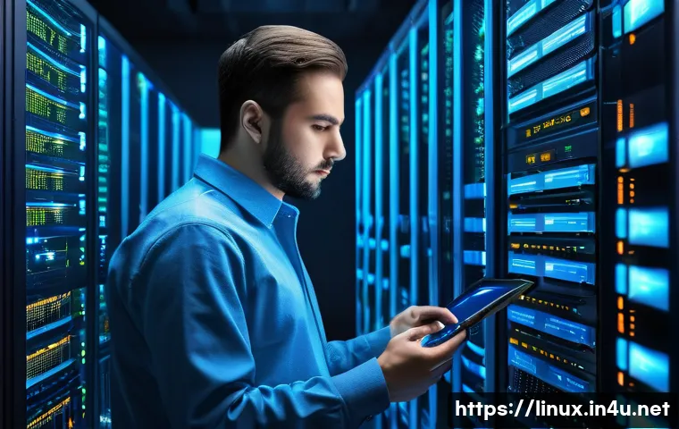 리눅스 실기 시험 대비 중요 과목 학습 전략 - A detailed and realistic illustration of a Linux system administrator working on user and permission...