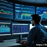 Home 22 리눅스 실기 시험 대비 성능 튜닝 기법 정리 - A detailed and realistic high-tech server room scene focused on Linux system performance monitoring:...