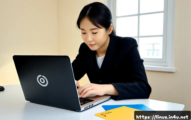 리눅스 실기 시험 준비를 위한 단기 집중 학습법 - Photorealistic focused study scene for a short-term Linux practical exam preparation plan: an adult ...